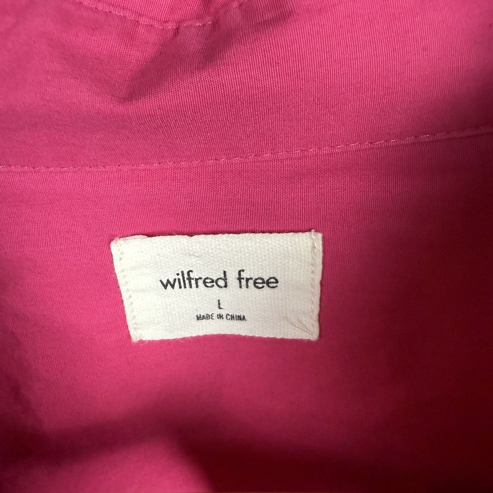 Aritzia Wilfred Free‎ Women's Shirt Button Up Large Cotton Pink Preppy Career - Picture 2 of 6